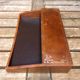 Old lancel paris card holder brown embossed leather desk accessories