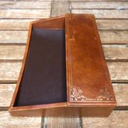 Ancien porte cartes lancel paris cuir marron gaufré accessoires bureau
