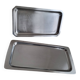 Set of minimalist stainless steel trays - Vintage 70s