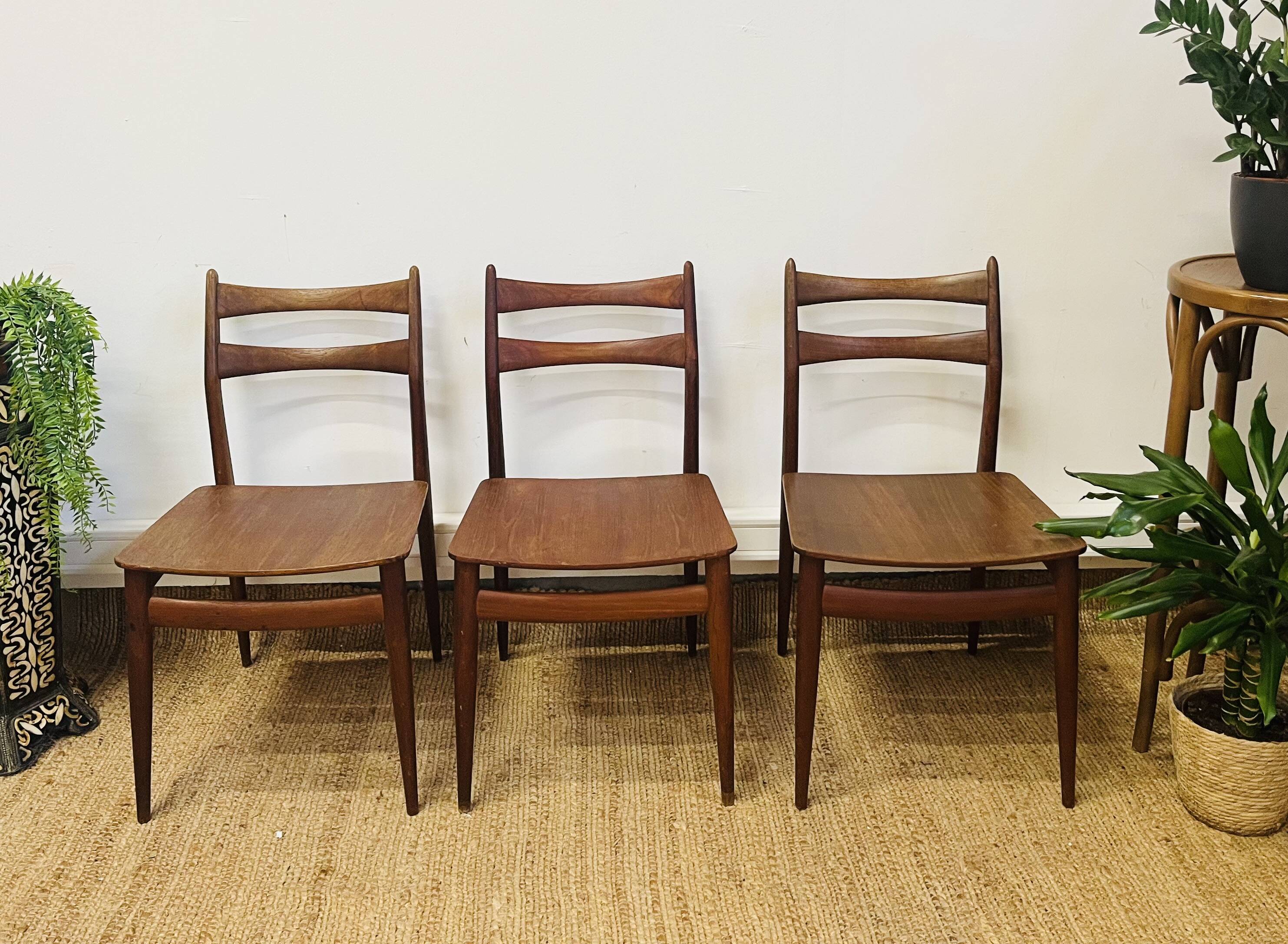 3 Scandinavian teak chairs by Niels Otto Møller