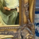 Painting "Family scene". Oil on canvas.