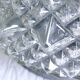 Ceiling light or wall light in moulded glass with diamond point, 1970.