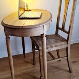 Louis XVI style oak desk console table