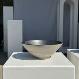 Duo of gray Indonesian ceramic bowls or salad bowls