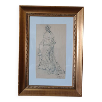 Ink painting on paper Pio Joris (Rome, June 8, 1843 – Rome, March 6, 1921)