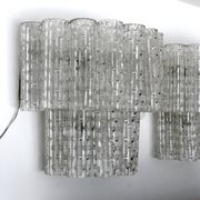 Mid-century Italian Clear Murano glass sconces. Set of two