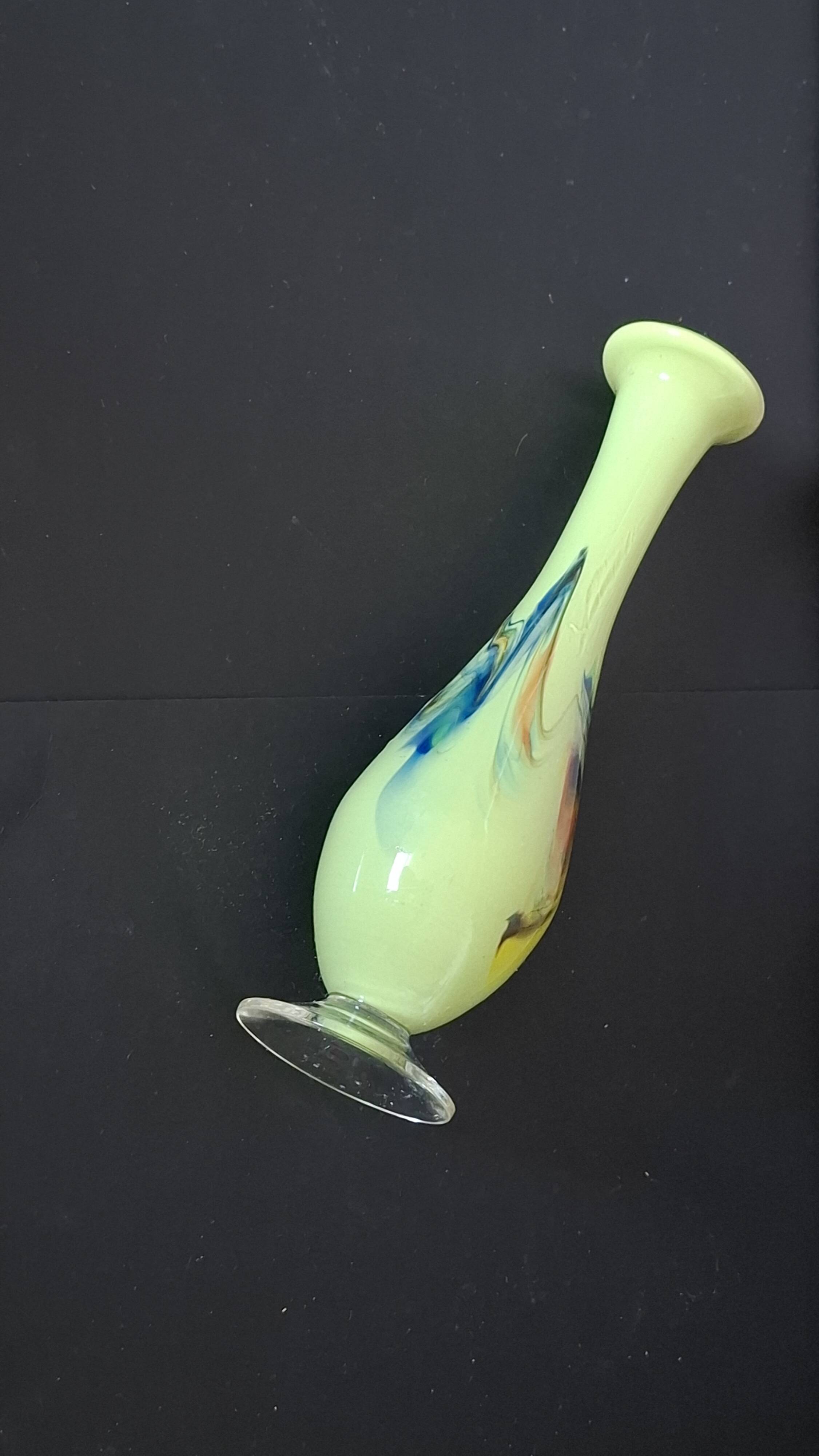 Chinese Dalian Glass vase - Snowflakes 1950