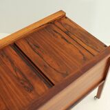 Rolling bar cabinet in rosewood by Dyrlund, Denmark, 1960s.
