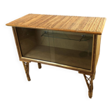 Vintage French Bamboo Display Cabinet, 1960s