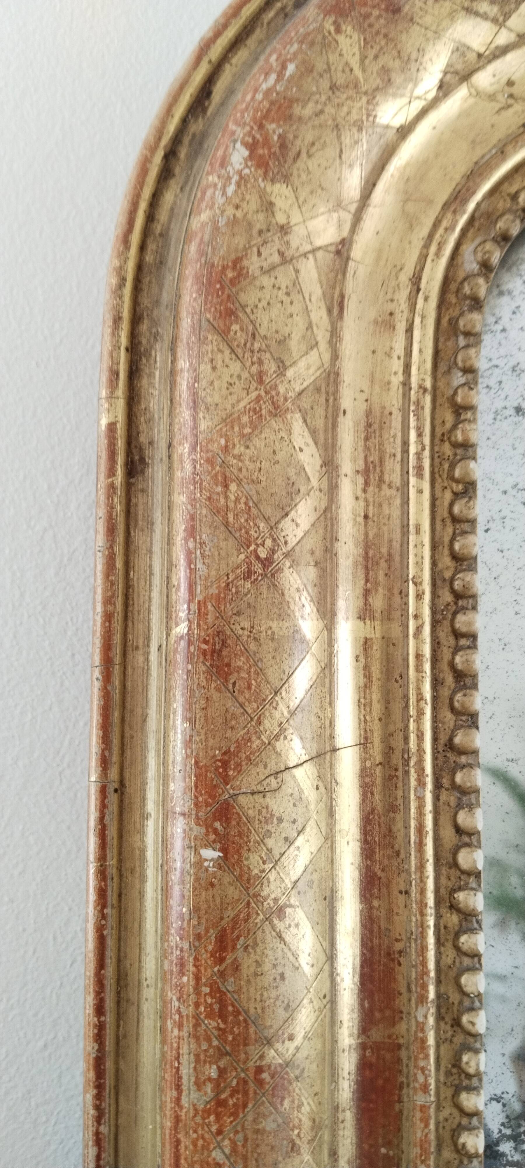 Miroir doré à la feuille Louis Philippe (  77 cm x  59 cm )