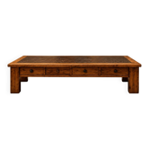 Antique Chinese opium bed transformed into a large coffee table – Shandong –