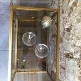 Desserte bar vintage two brass trays