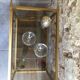 Desserte bar vintage two brass trays