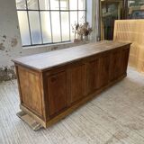 XXL solid oak counter sideboard