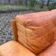 Danish Modern Mid Century Vintage Cognac Leather Sofa