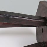 Rustic Spanish stool in solid wood – Handcrafted – 20th century