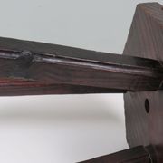 Rustic Spanish handcrafted stool in solid wood, 20th century