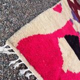 Handmade, multicolored Berber rug in pure wool, size 200 x 300 cm