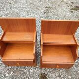 2 vintage teak bedside tables