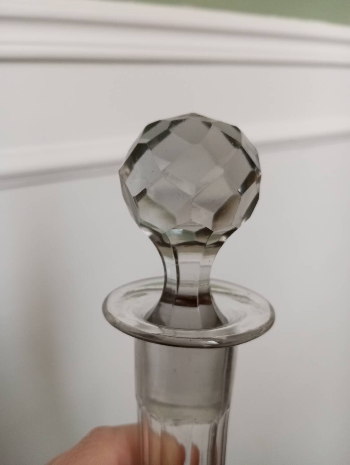 Blown glass wine carafe