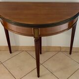 Table console demi lune en acajou