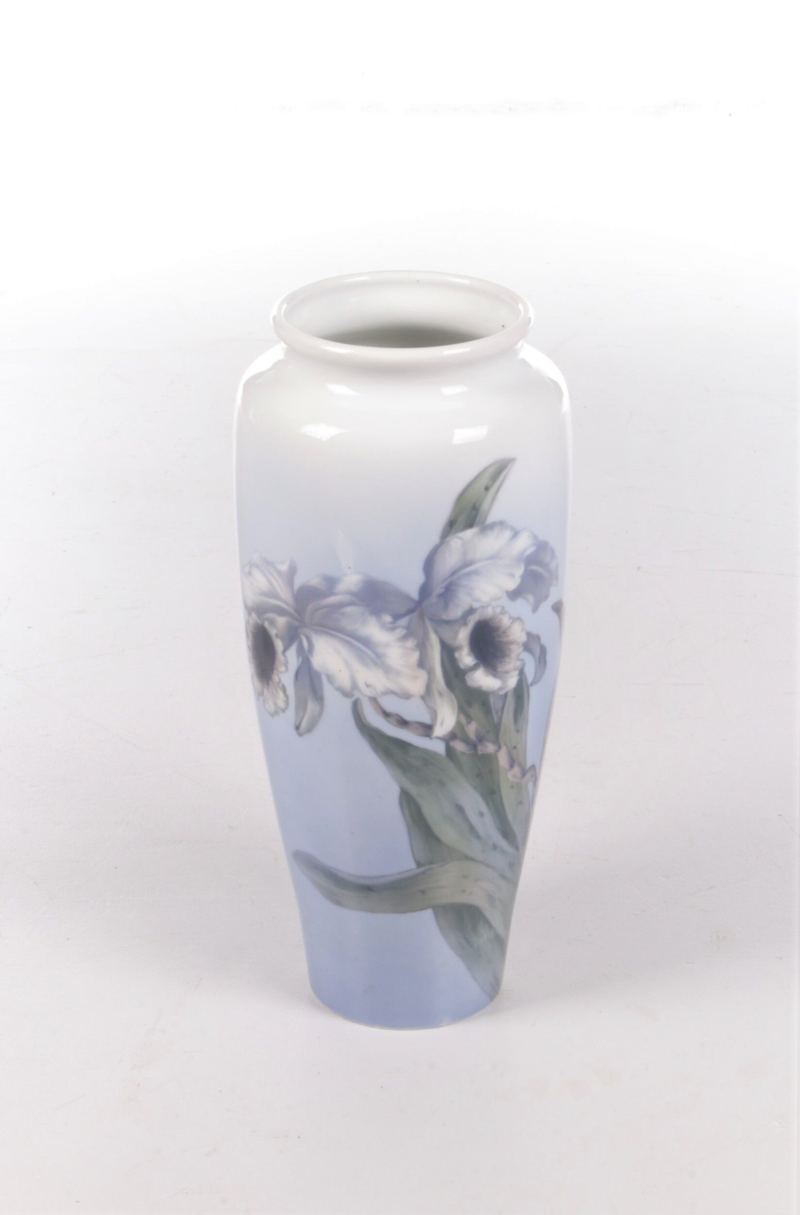 Royal Copenhagen Porcelain Vase painted with the trumpet flower.