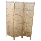 Vintage 3-panel bamboo screen, 1980s