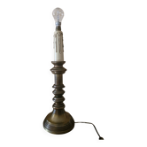 Vintage Brass Candle Holder Lamp - Candle Effect