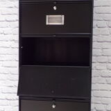 Column filing cabinet with flap
