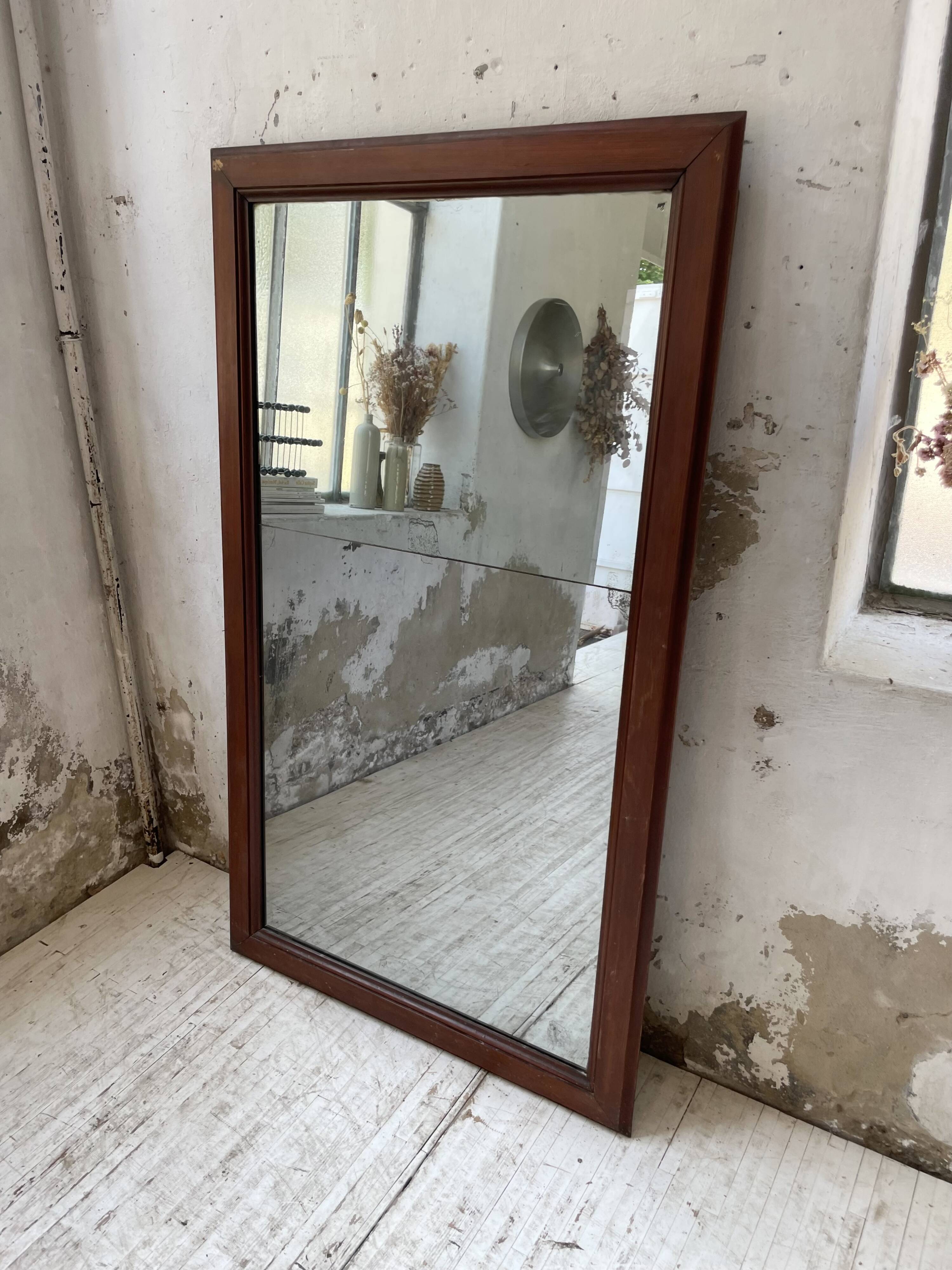 Late 19th century XL wooden mirror