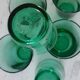 Set of 6 green water glasses 60s