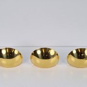 Vintage Half Moon Wall Lamps in Brass, 1980, Set of 3