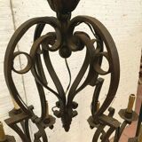 Louis xv style wrought iron chandelier twelve points of light xx century