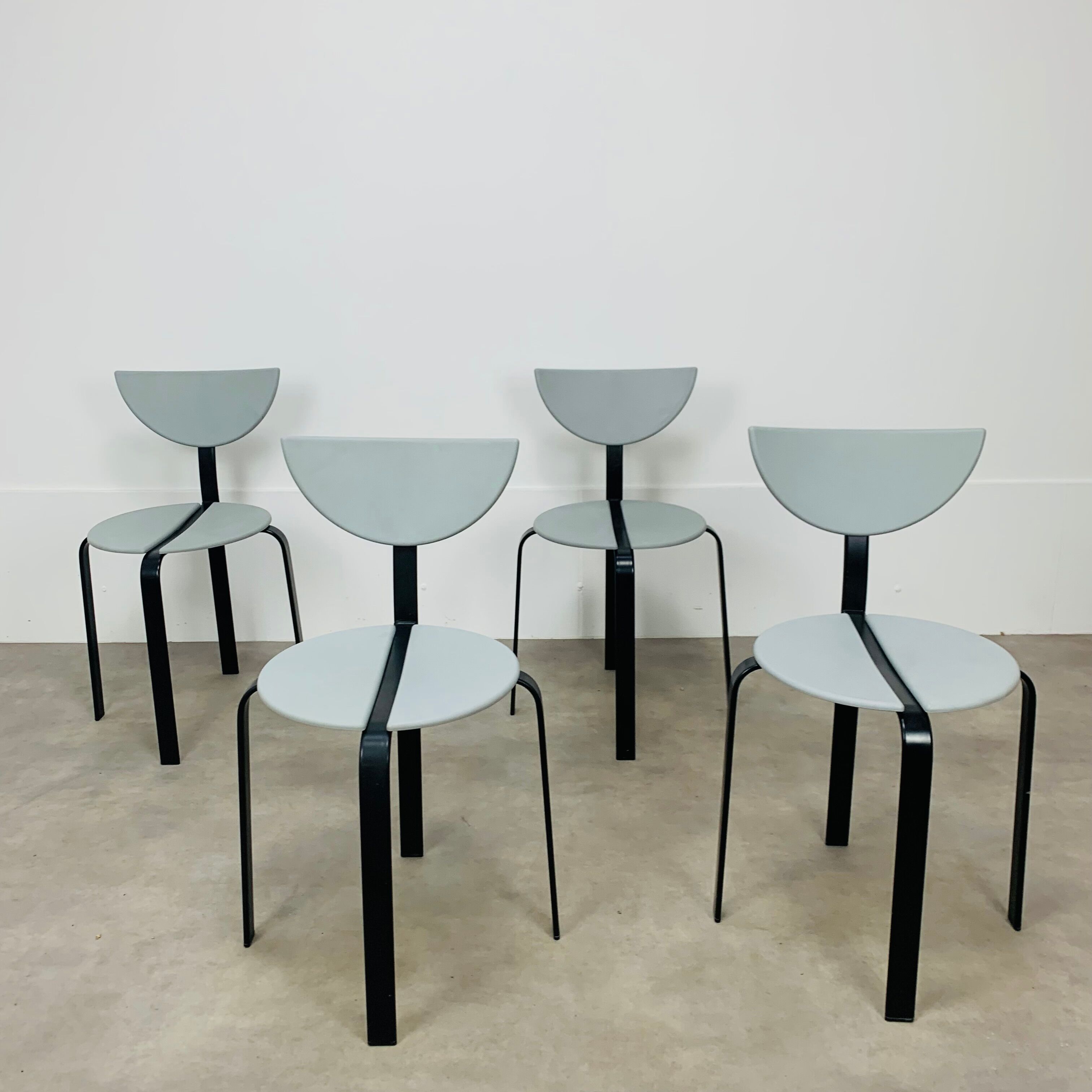 4 chairs Niels Gammelgaard and Lars Mathiasen for Bent Krogh, 1980, postmodern style
