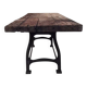 Industrial dining table with cast iron base