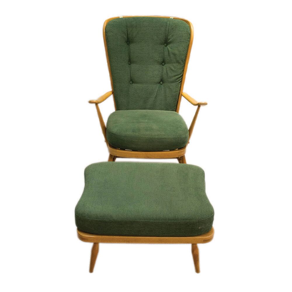 Armchair with ottoman Windsor 478 Lucian Ercolani for Ercol 1950