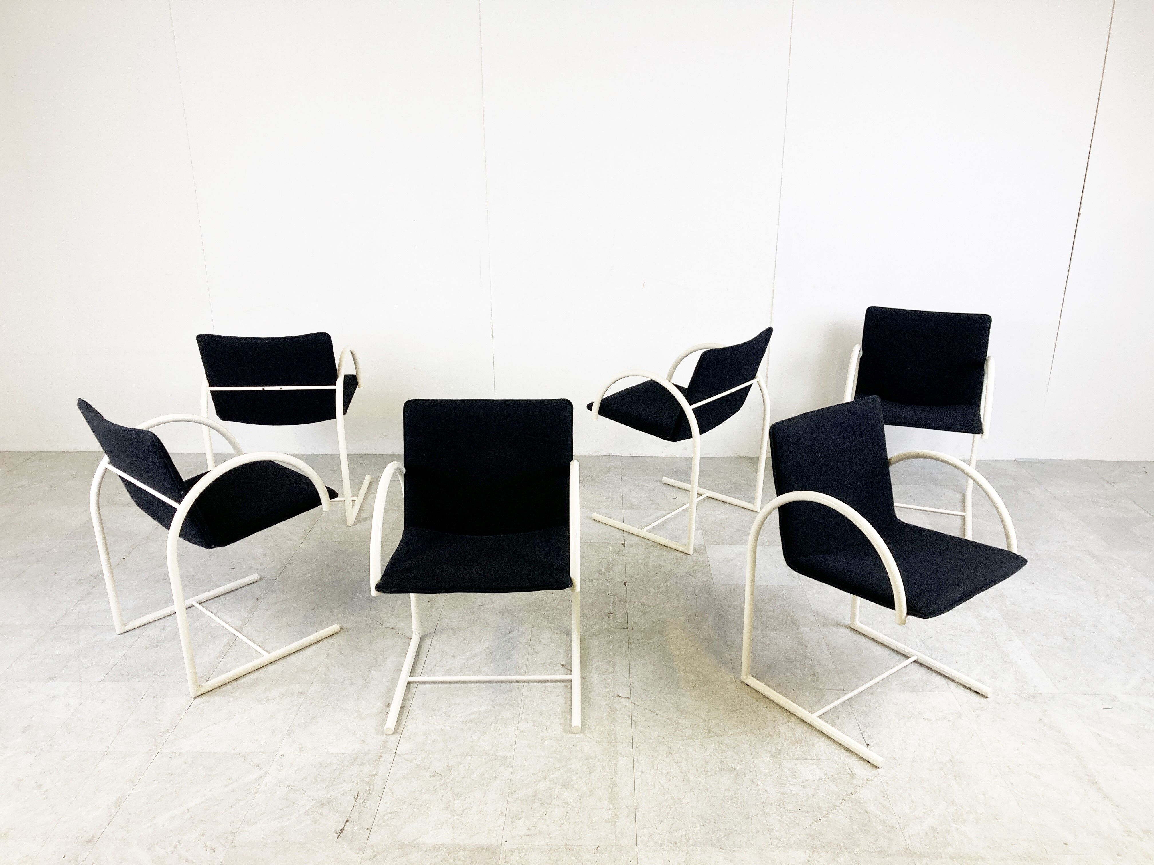 6 postmodern cirkel dining chairs by Metaform, 1980s