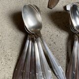 Silver metal cutlery art deco 63 pieces