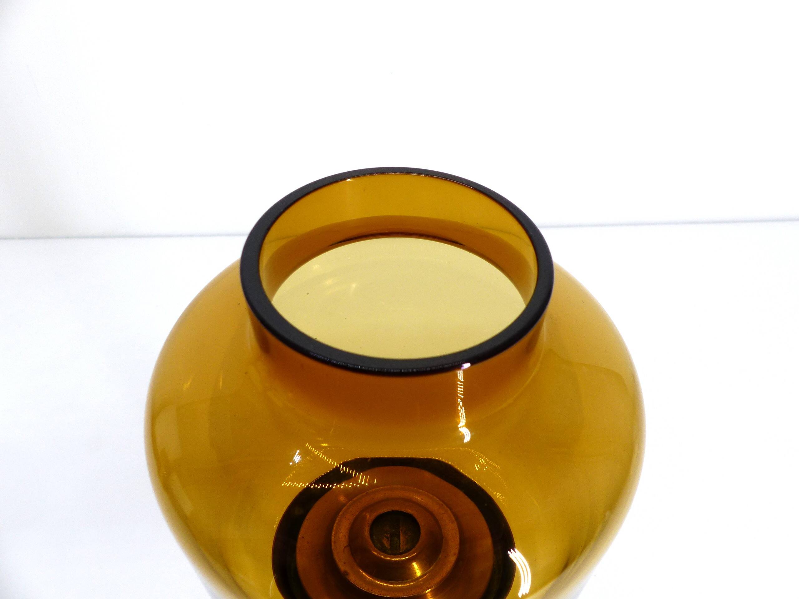 Honey glass candle holder Hans-Agne Jakobsson markaryd l 10232 1960
