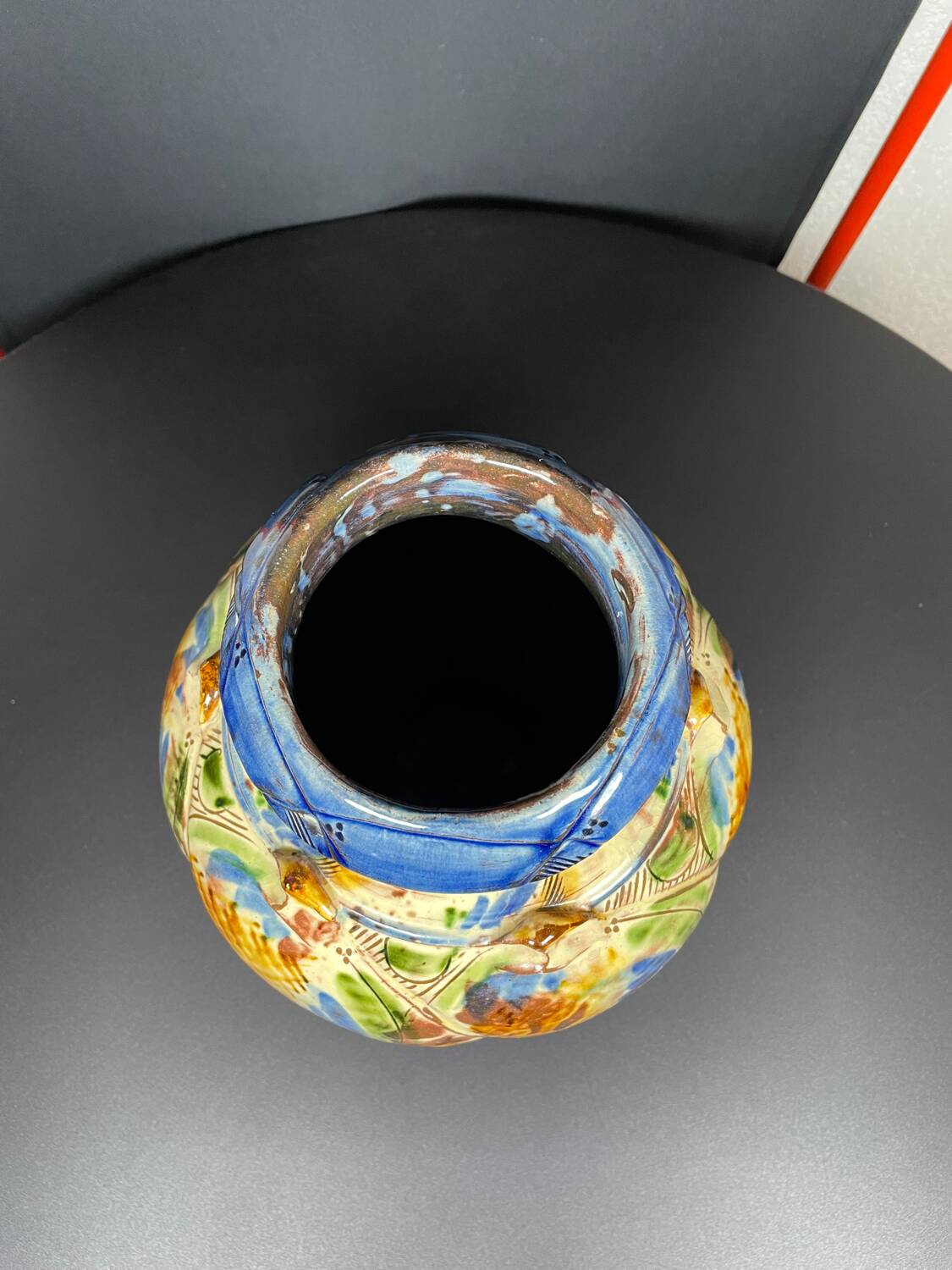 Large signed colorful vase