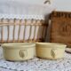 Antique Sarreguemines 1922 earthenware dishes / ramekins beige iron earth