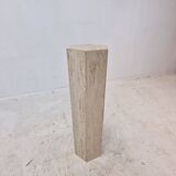 Italian Travertine Side Table or Pedestal, 1980's