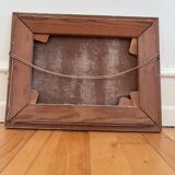 Vintage original flower oil painting, framed floral still life art