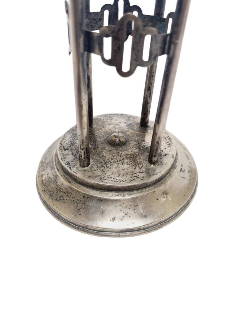 Art Deco Polish silver crystal bowl on stand, 1930s