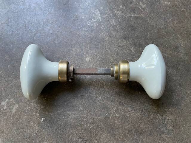 pair of antique porcelain handles