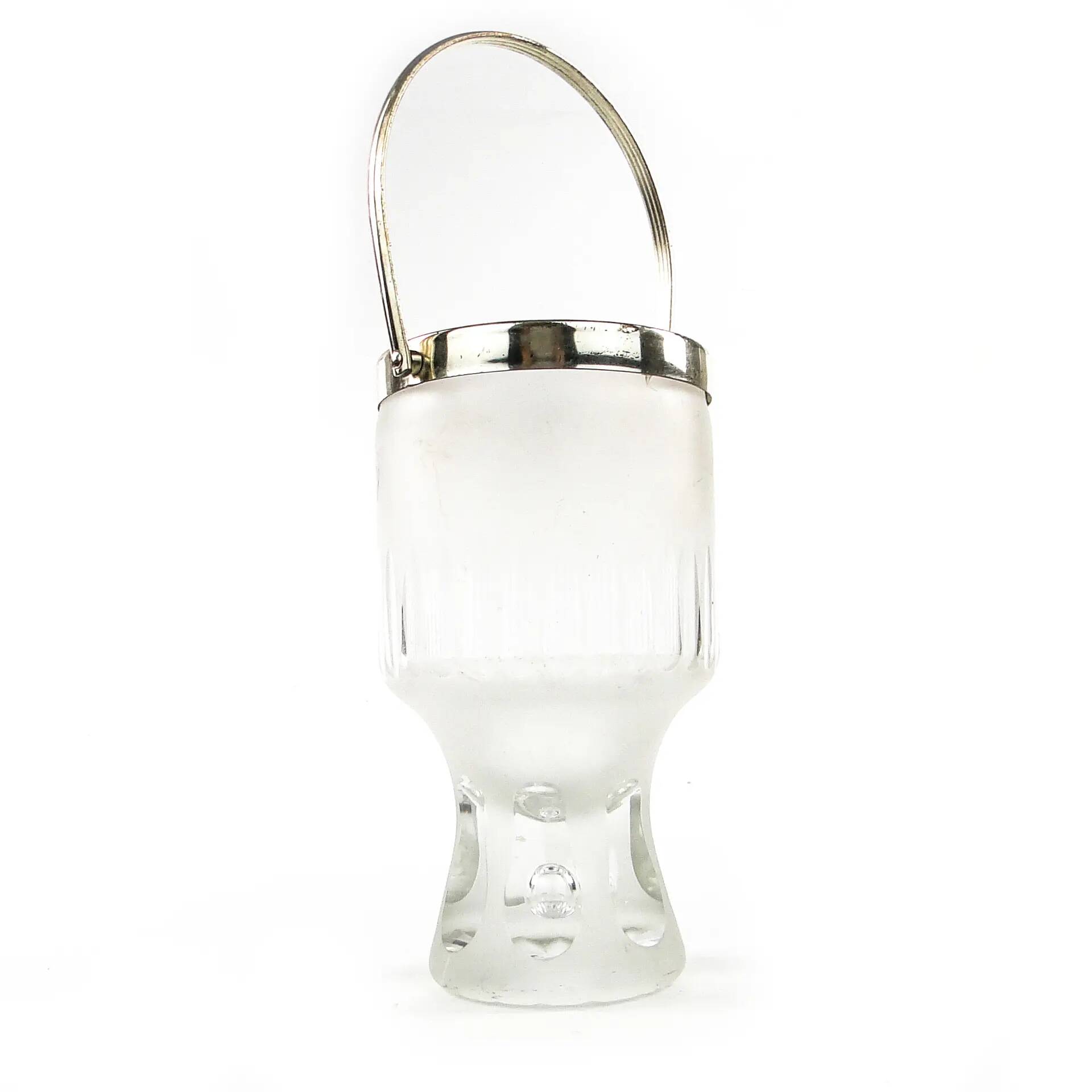 Art Deco ice bucket, glass, Val Saint Lambert, Belgium, 1950s