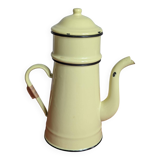 Cafetière en métal émaillé  jaune