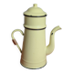 Yellow enameled metal coffee pot