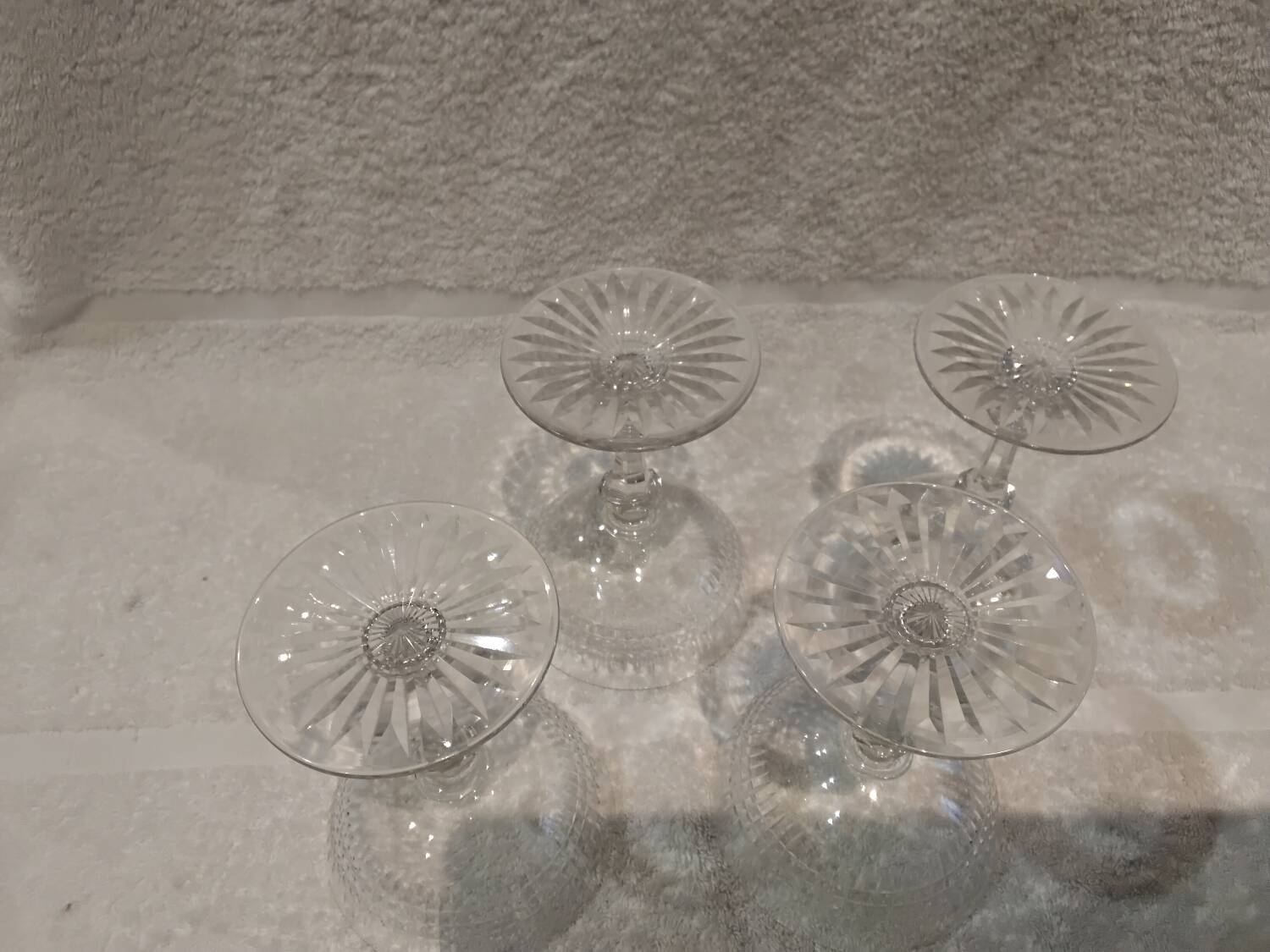 4 Baccarat crystal champagne glasses, Nancy model, foot size 14cl