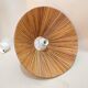 Vintage wicker or rattan conical pendant light from the 70s and 80s, bohemian chic